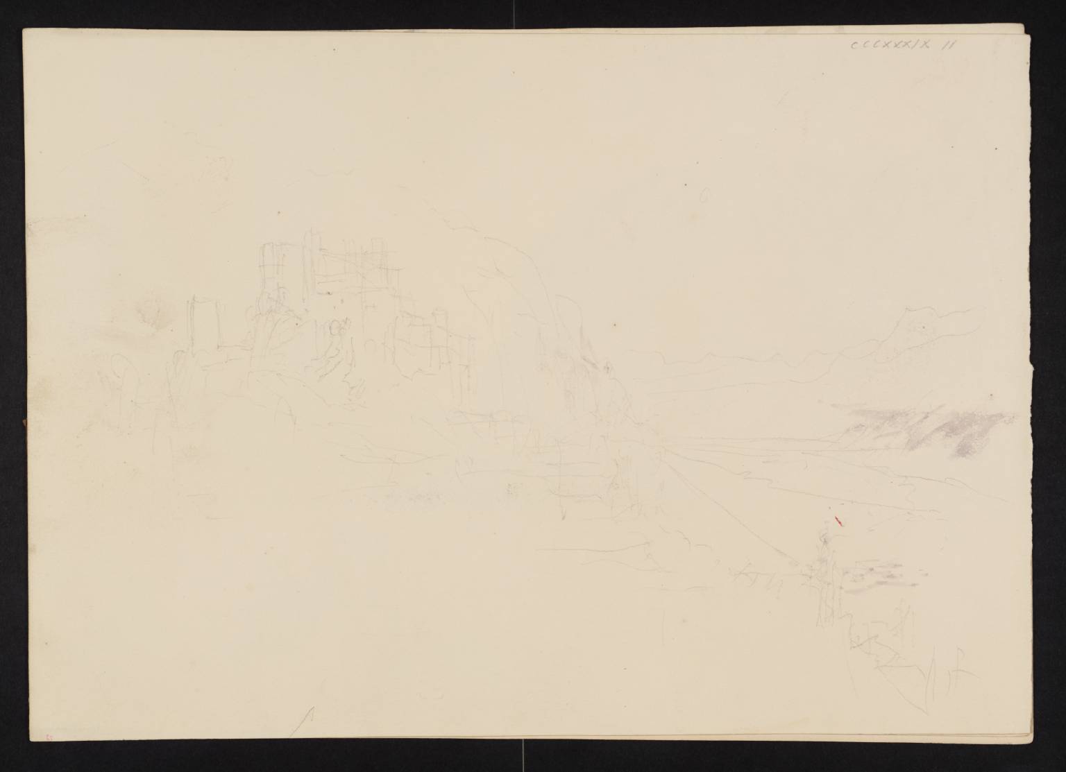 Ruined Castle, with Mountains