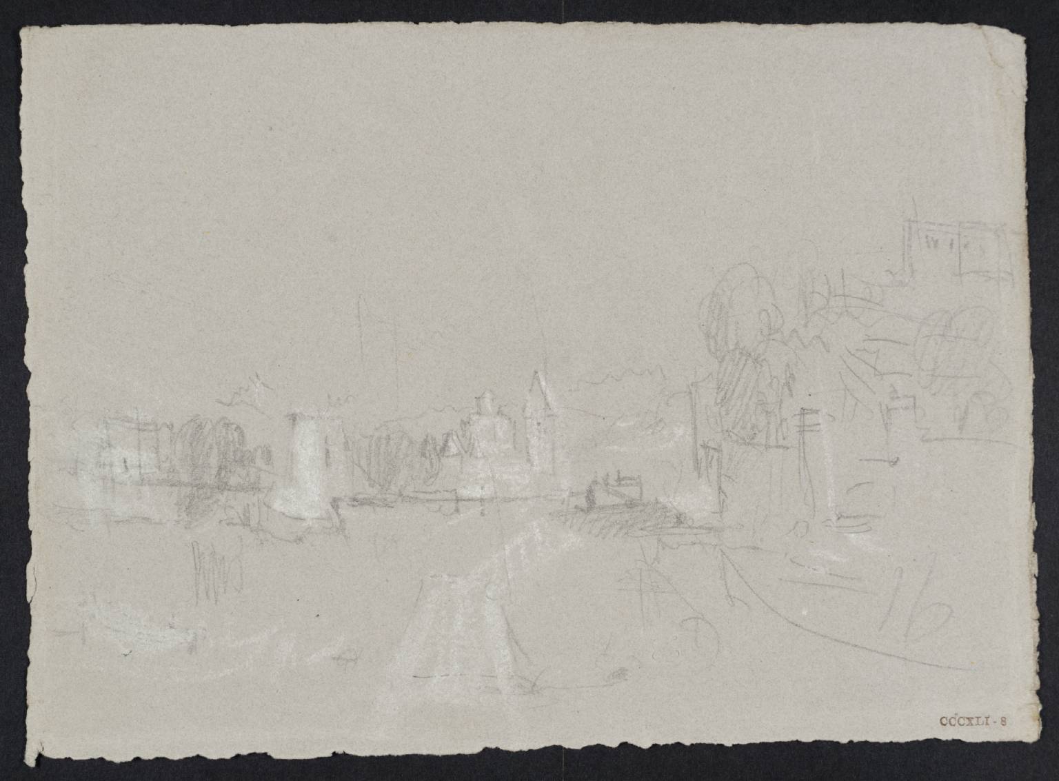 Town, with Towers beside River