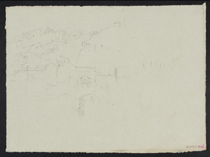 Joseph Mallord William Turner, ‘An ?Italian Hill Town, with a Fortified Gateway’ c.1828-43