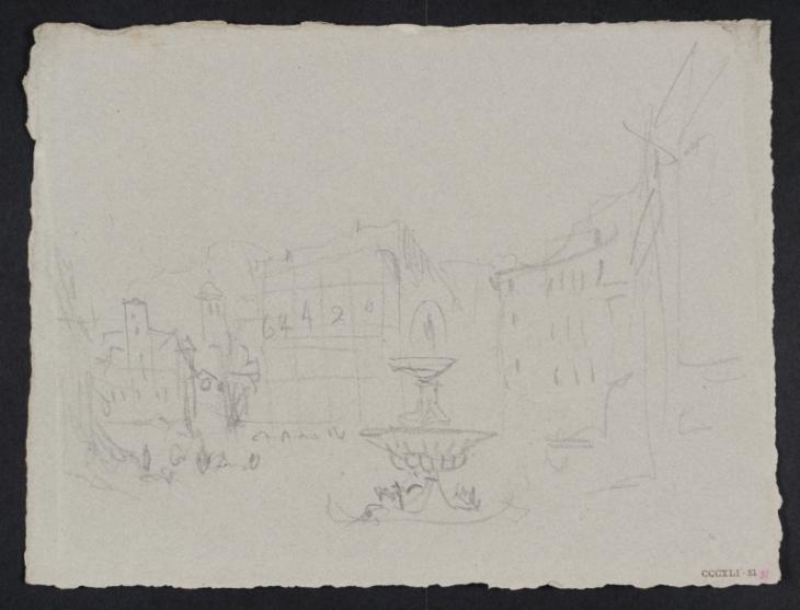 Joseph Mallord William Turner, ‘An ?Italian Town Square, with a Fountain’ c.1828-43