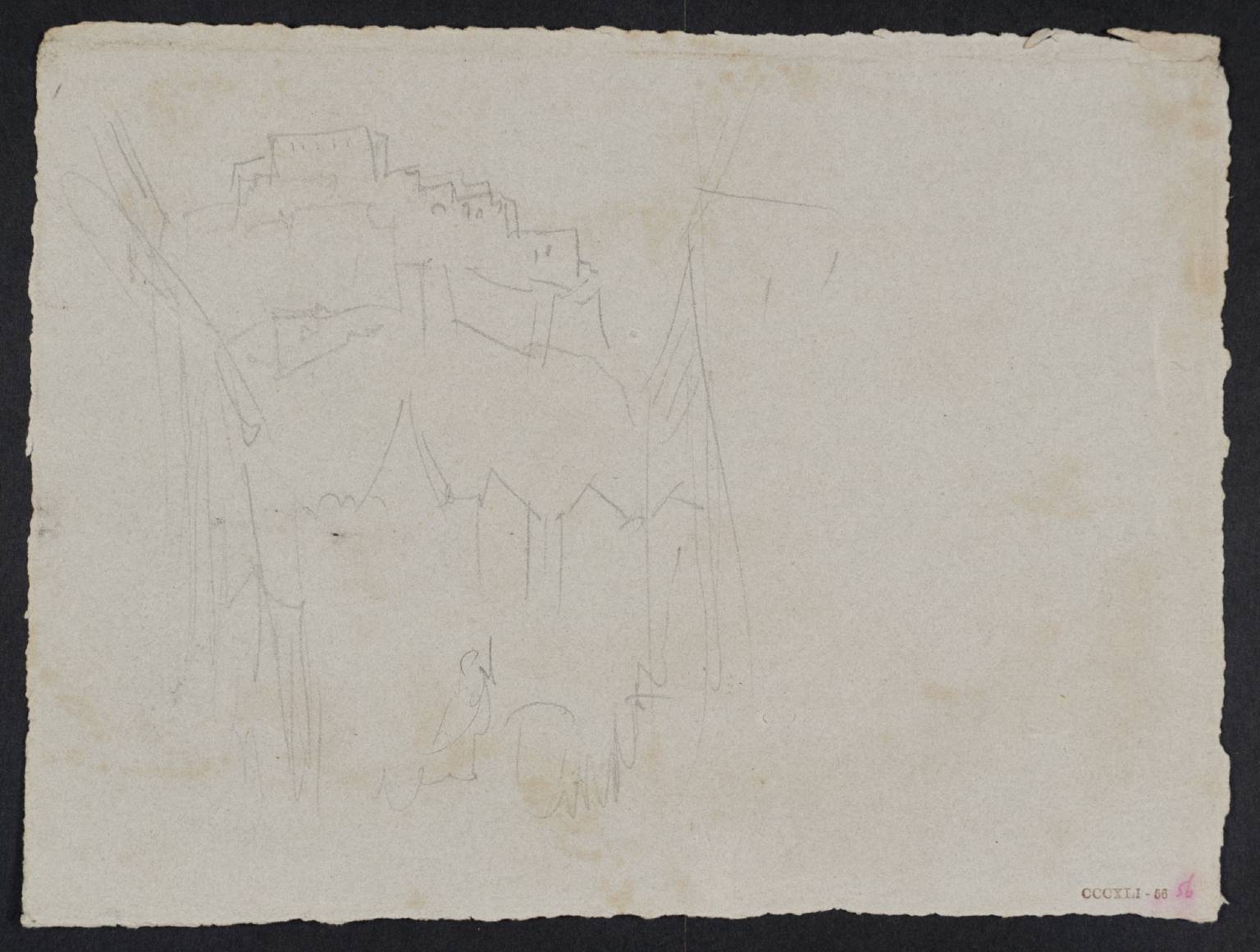 Town, with Buildings on Hill