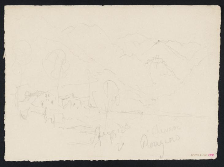 Joseph Mallord William Turner, ‘An ?Italian Village, with a Distant Castle among Mountains, Possibly near Rogno’ c.1828-43