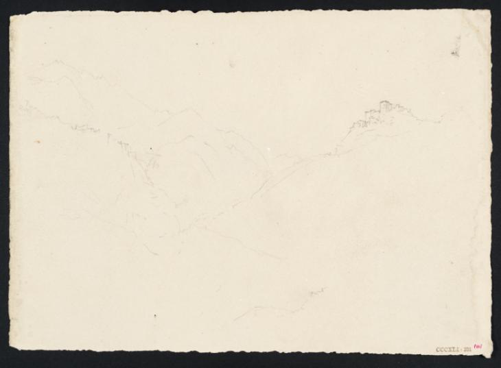 Joseph Mallord William Turner, ‘?Italian Mountains, with a Castle’ c.1828-43