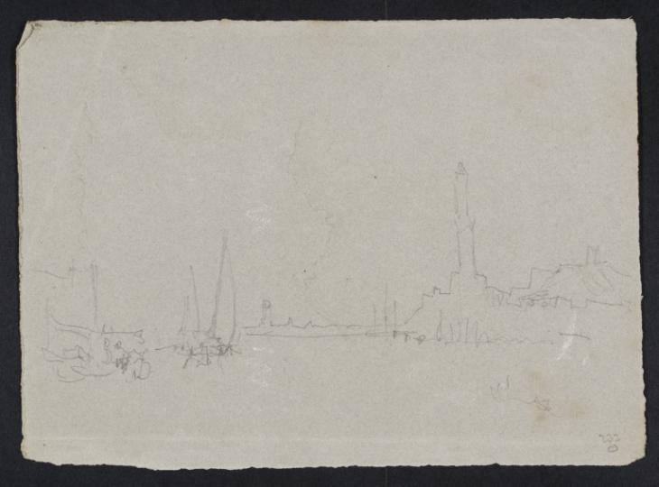Joseph Mallord William Turner, ‘Genoa Harbour, with the Lighthouse’ c.1828-43