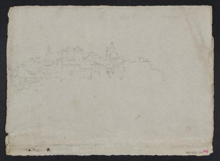 Joseph Mallord William Turner, ‘An ?Italian Town on a Hillside above a Harbour’ c.1828-43