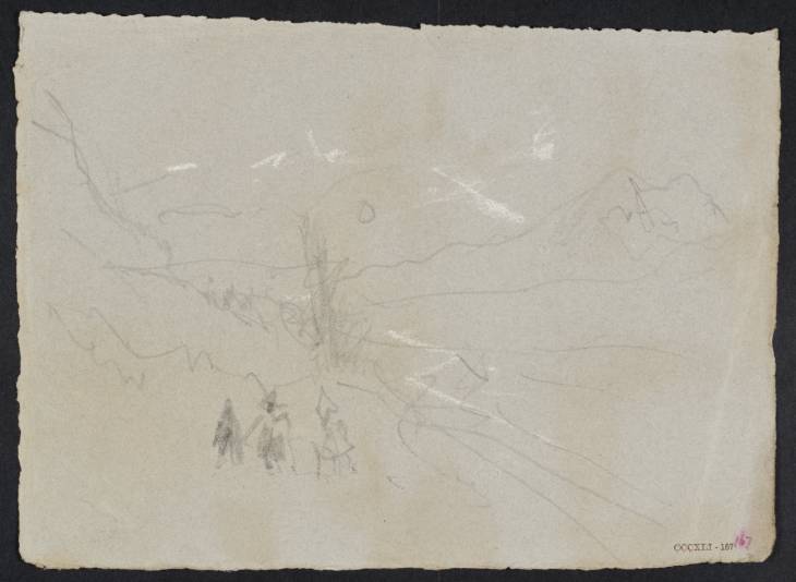 Joseph Mallord William Turner, ‘Figures in an Alpine Mountain Valley ?near Innsbruck, with a Low Moon’ 1833