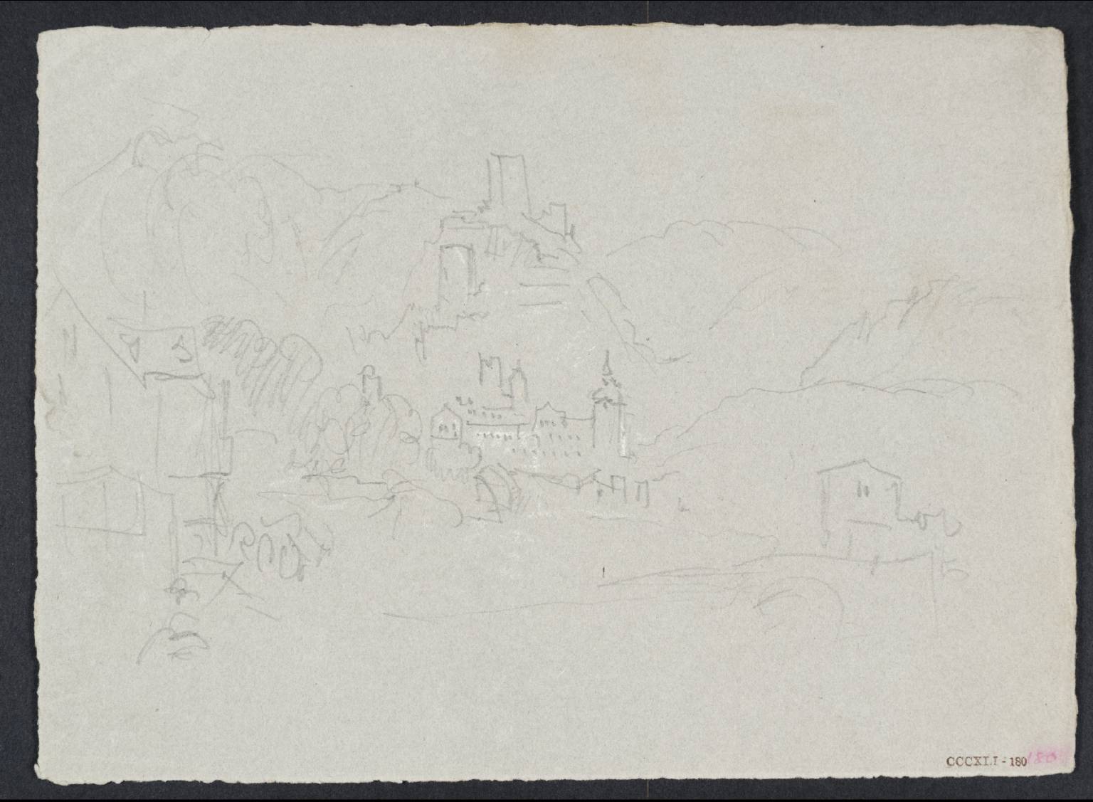 Valley, with Bridge and Town: Castle on Rock Beyond