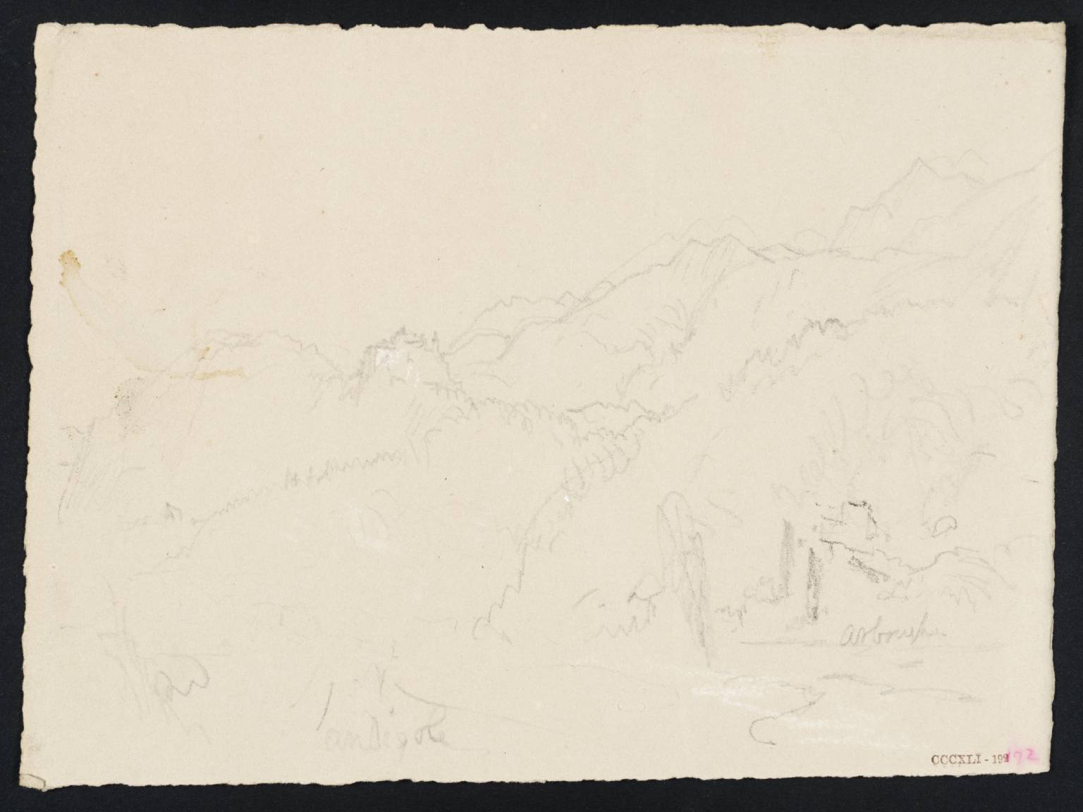 Mountains, with Castle. Arbough - Andegole [Turner]
