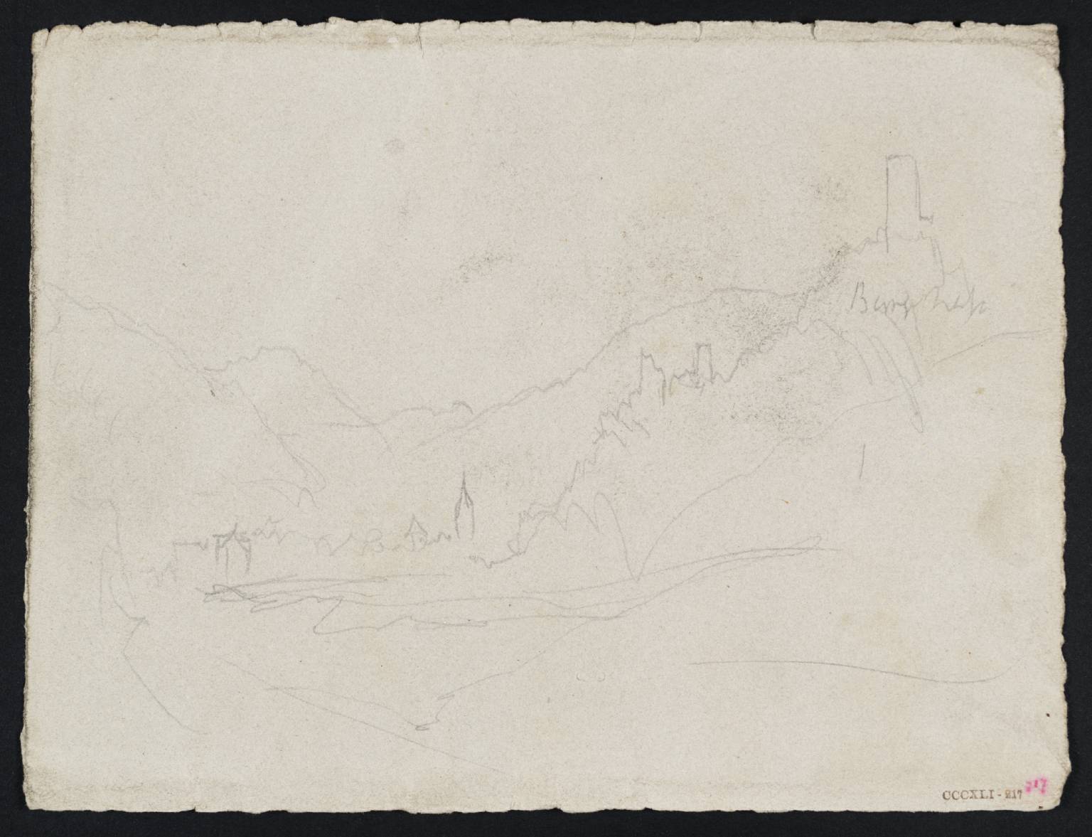 Pass, with Ruined Tower on Rock