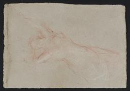 A Partly Draped Woman Reclining with Arms Raised