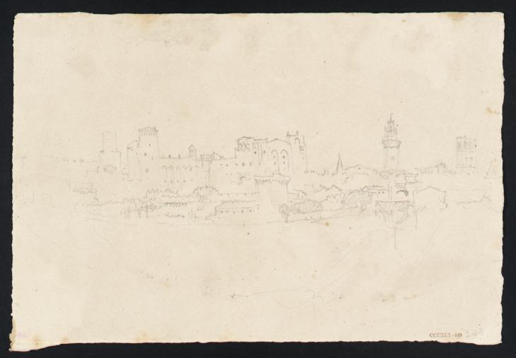 Joseph Mallord William Turner, ‘An ?Italian City, with Towers and Fortifications’ c.1828-43