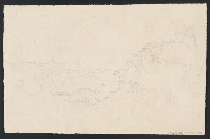 Joseph Mallord William Turner, ‘A Ruined ?Italian Castle above a Hill Town’ c.1828-43
