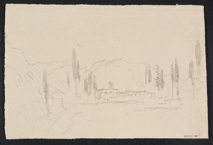 Joseph Mallord William Turner, ‘An ?Italian Valley, with Distant Buildings and Mountains’ c.1828-43