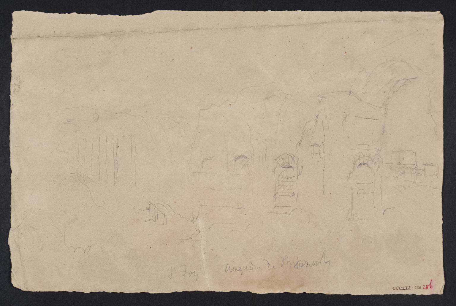 Ruined Arches of an Aqueduct. St Foy. Aqueduct de Brionart [Turner]