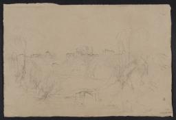 A Wooded ?Italian Landscape, with a Castle on a Hill in the Middle Distance