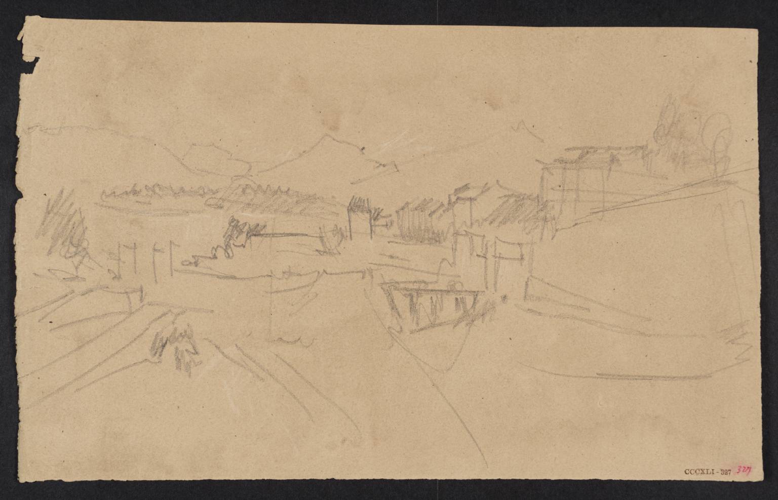 Mountainous Landscape, with Buildings in Fore-Ground