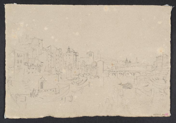 Joseph Mallord William Turner, ‘An ?Italian Town on the Banks of a River’ c.1828-43