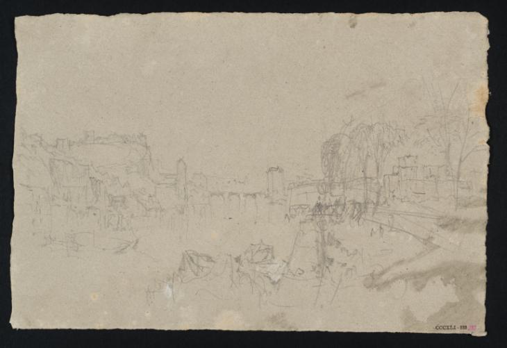 Joseph Mallord William Turner, ‘Riverside Town, ?South of France or Italy’ c.1830-41