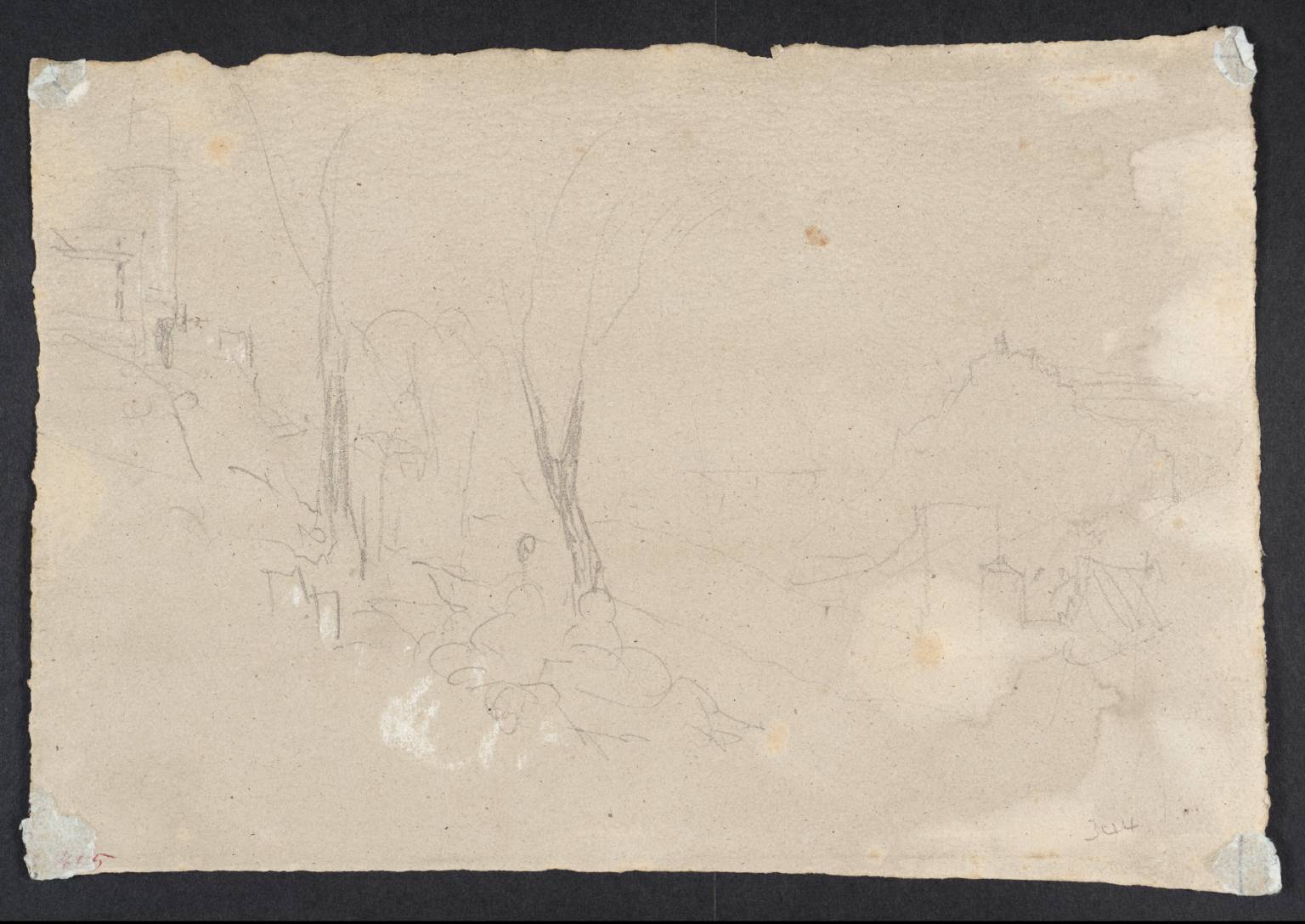 Landscape, with Buildings and Figures on Hill