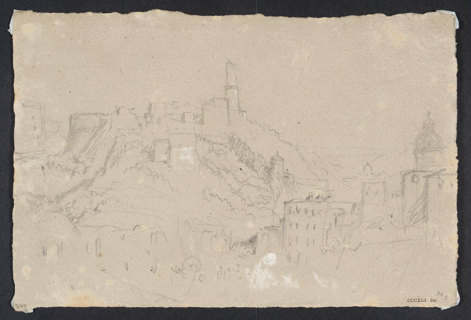 View of Town, with Castle, Etc., on Hill