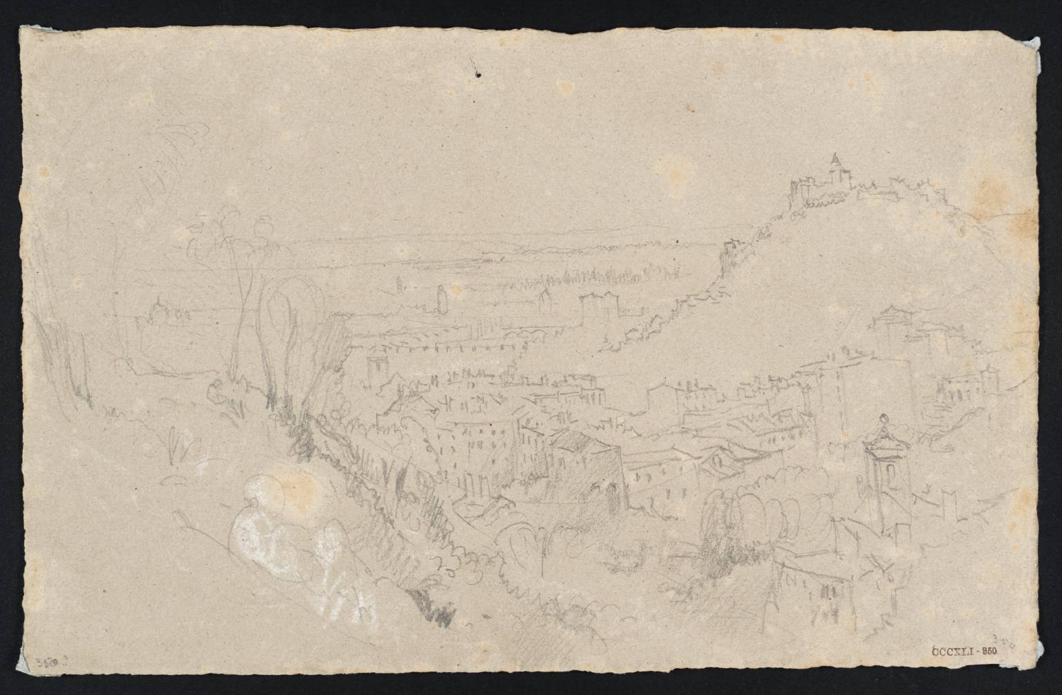 View of Town, with Bridges and Castle on Hill