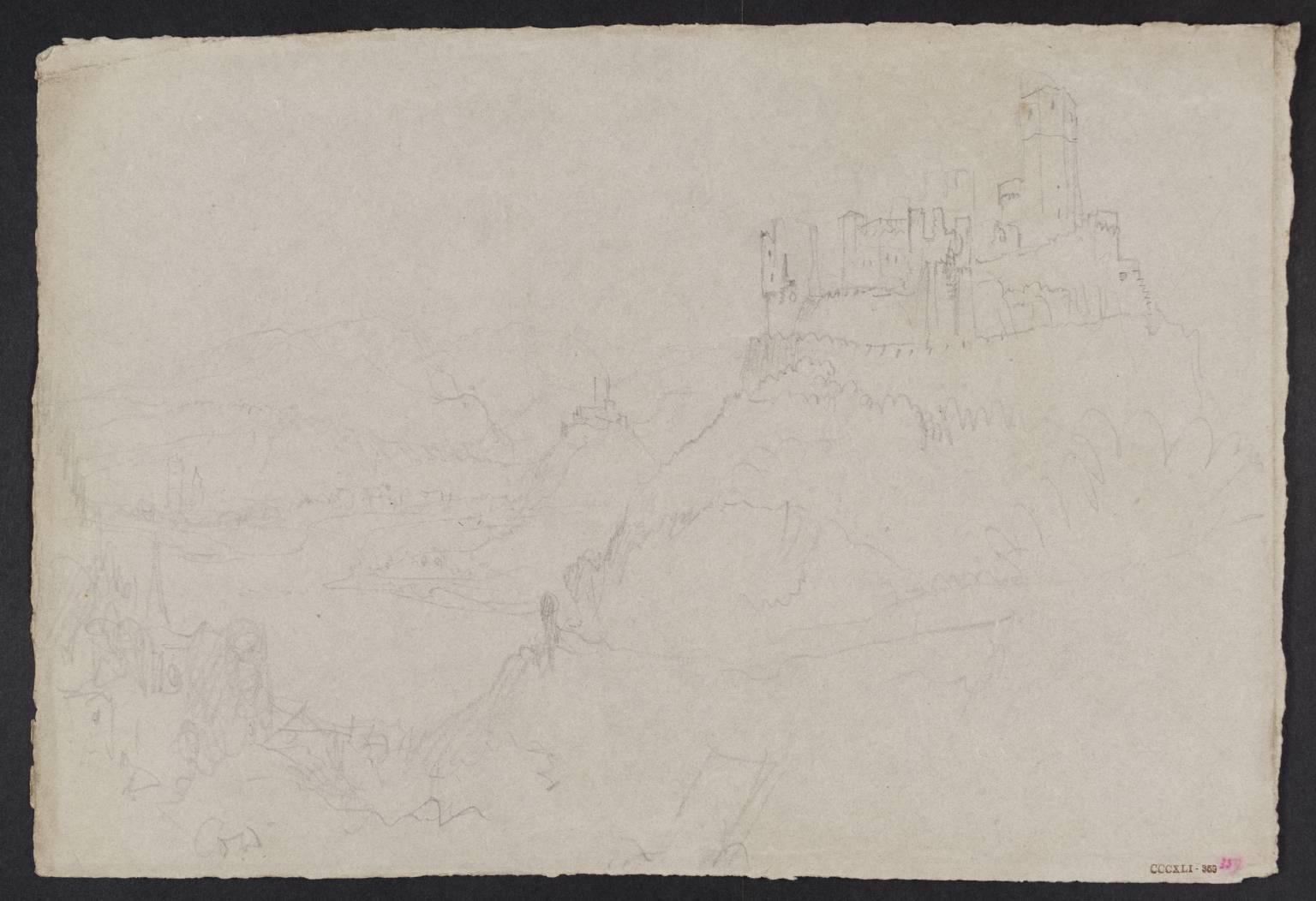 Two Ruined Castles on Rocks on Opposite Sides of River