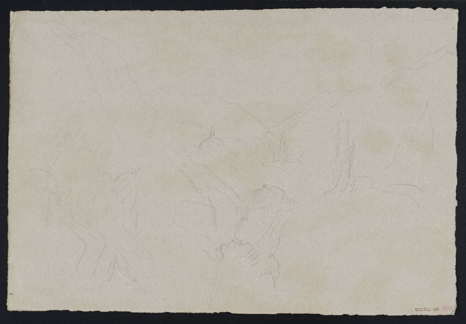 View of Mountains, with Castle in Mid Distance