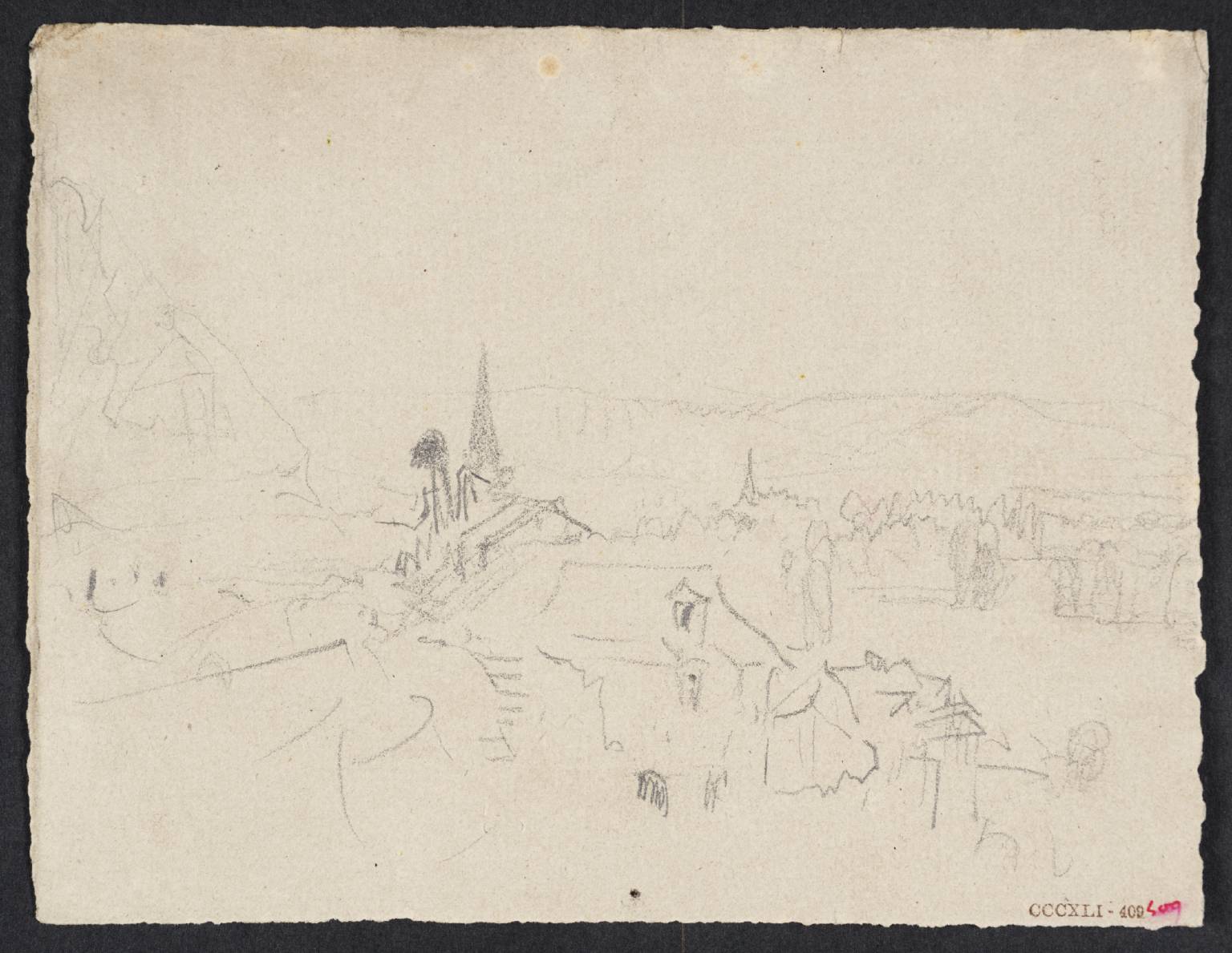 Town on Hill, with River, Etc., Beyond