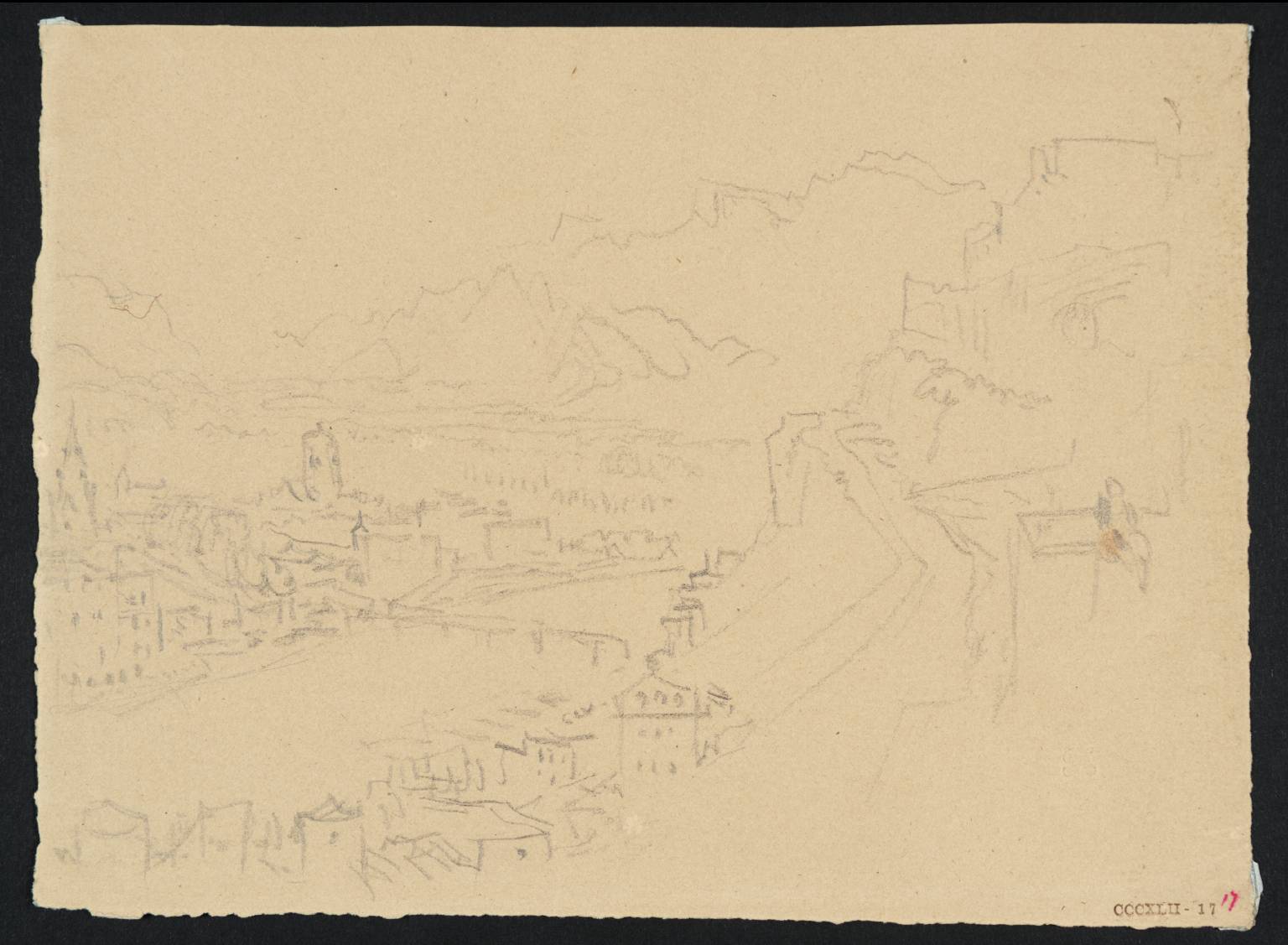 Town in Valley beside River, with Surrounding Alps