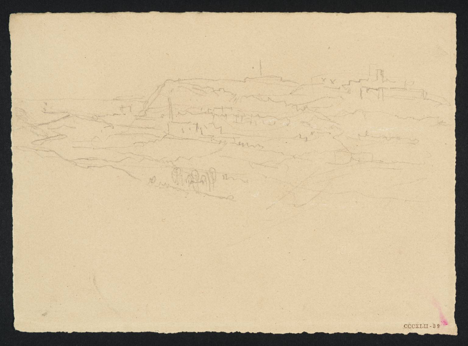 Landscape, with Distant Rocks and Buildings