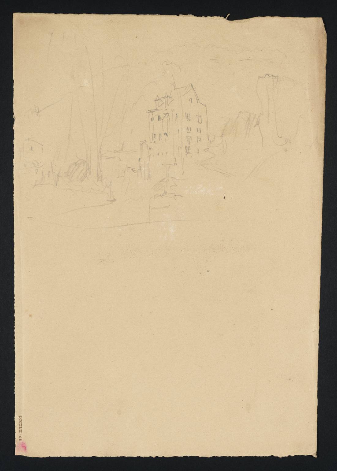 River, with Building and Trees
