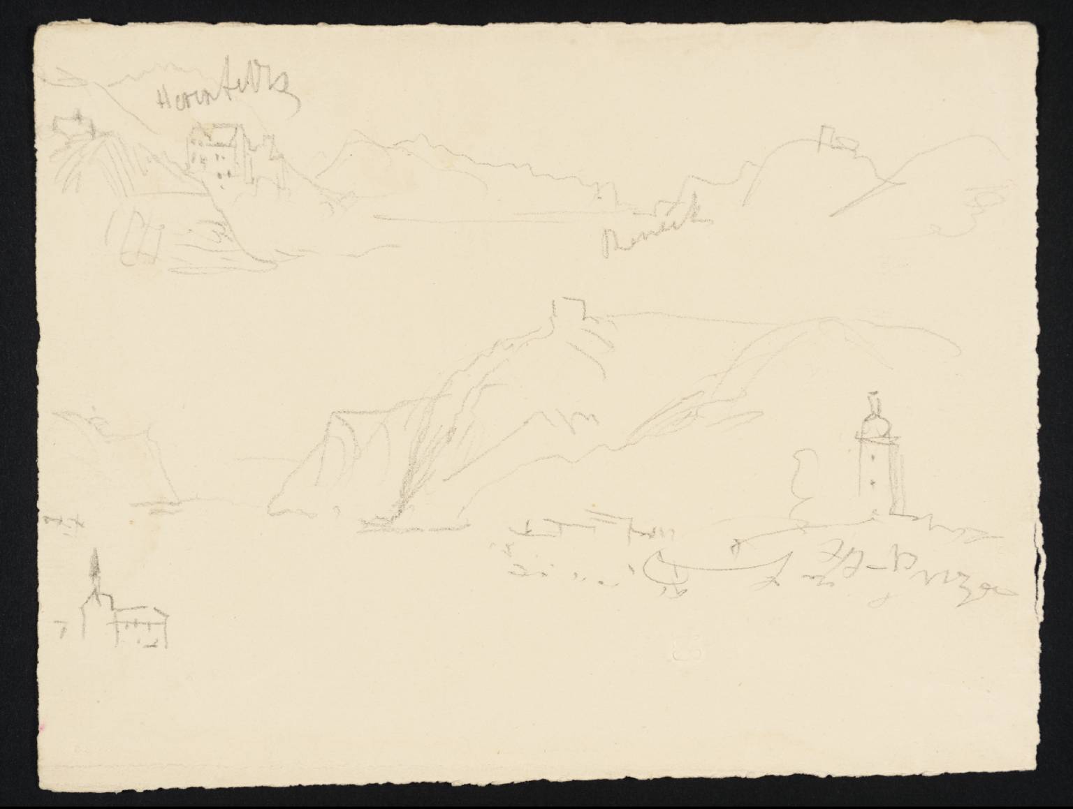 Rheineck and Herenfells [Turner]. (?Schloss Arenfels, Nearly Opposite Rheineck)