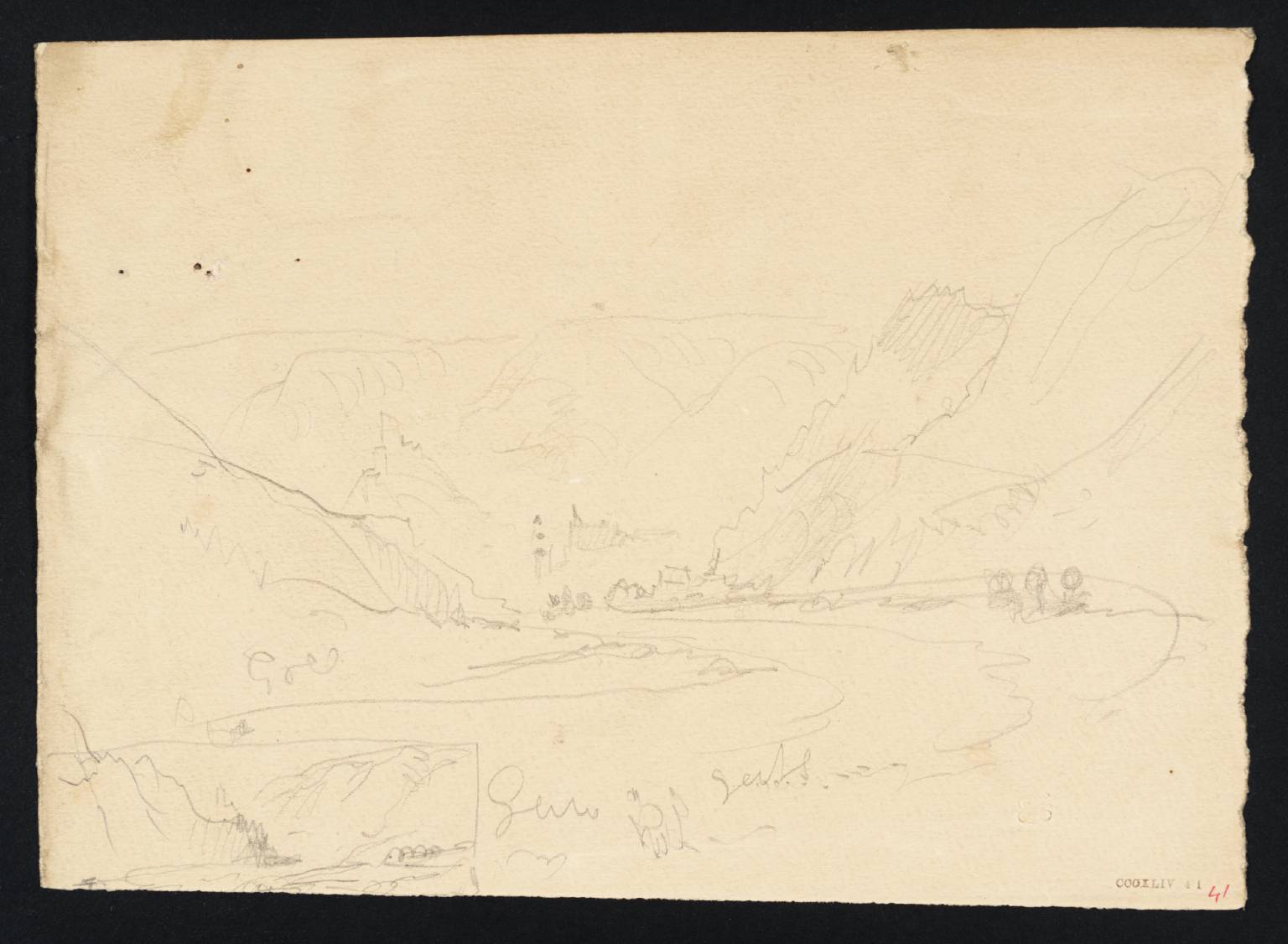 River in Valley, with Castle and Mountains