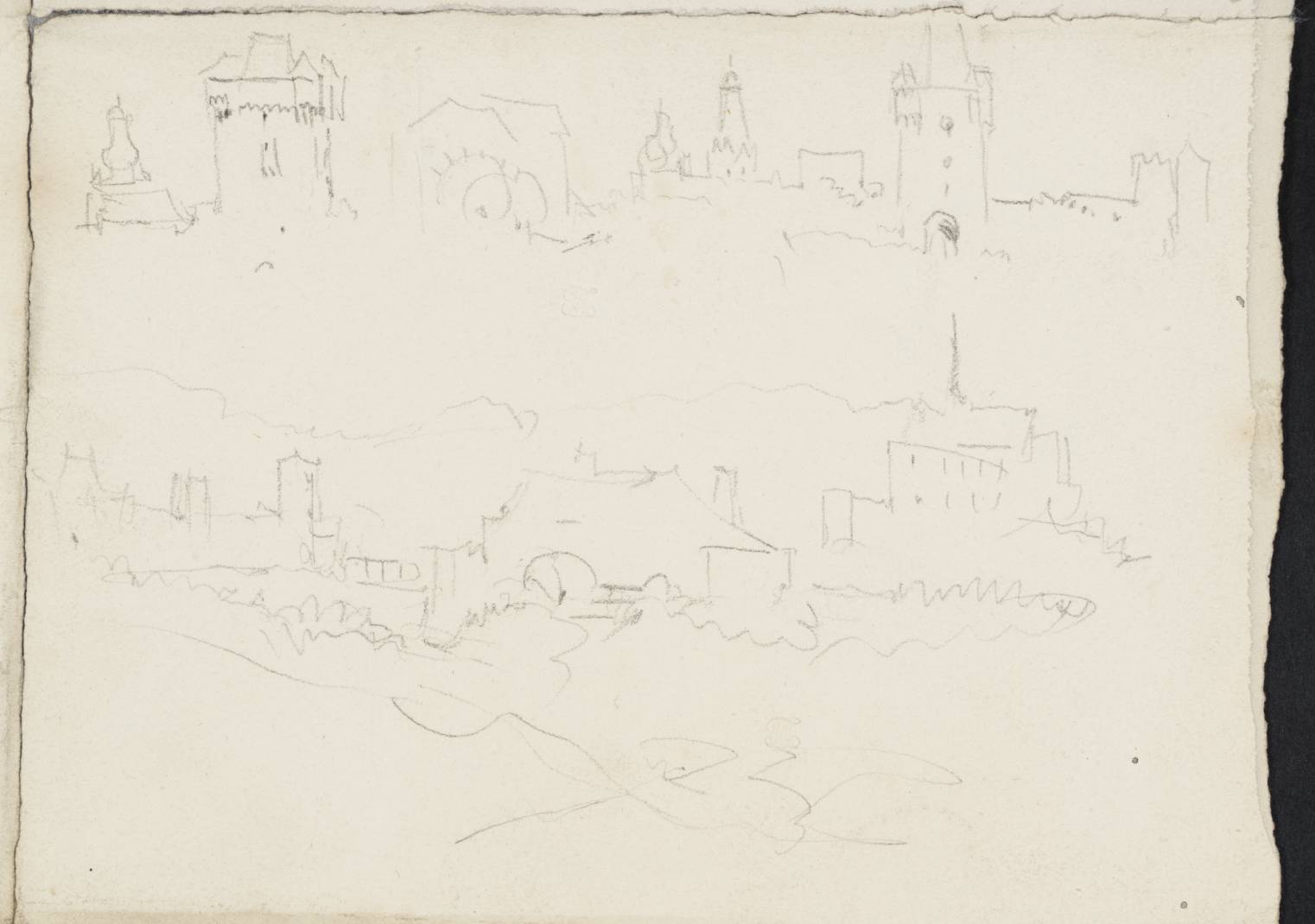 Views of a Town, with Mountains