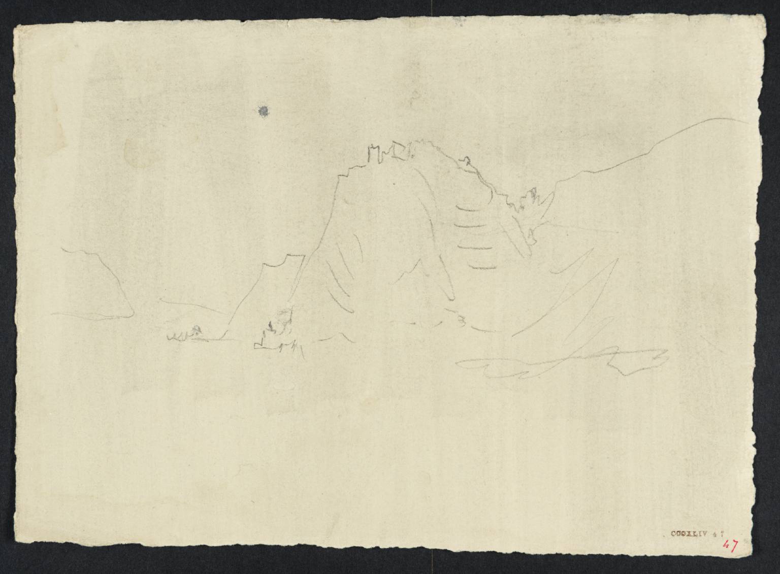 Ruined Castle on Rock beside River