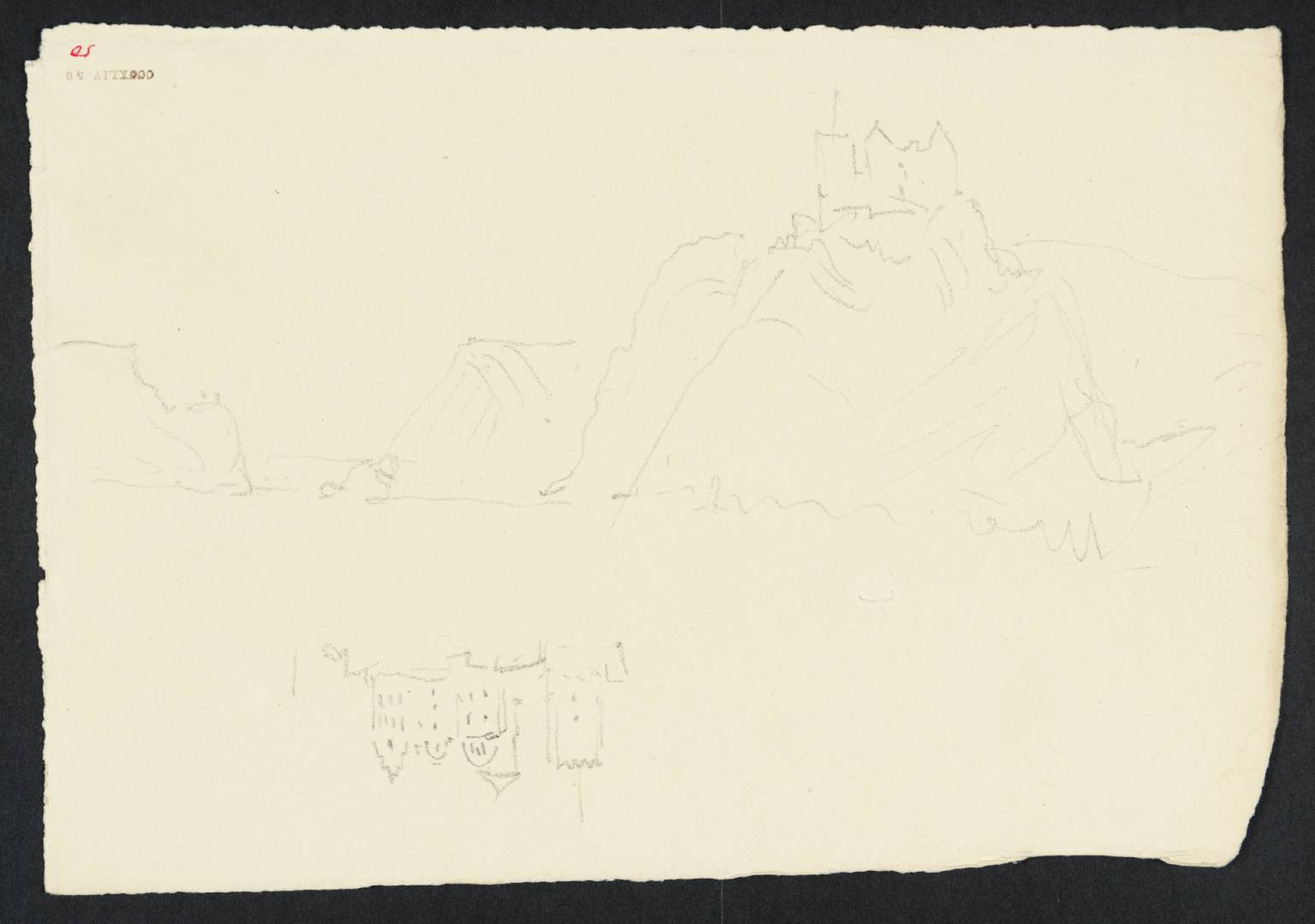 Ruined Castle on Rock beside River