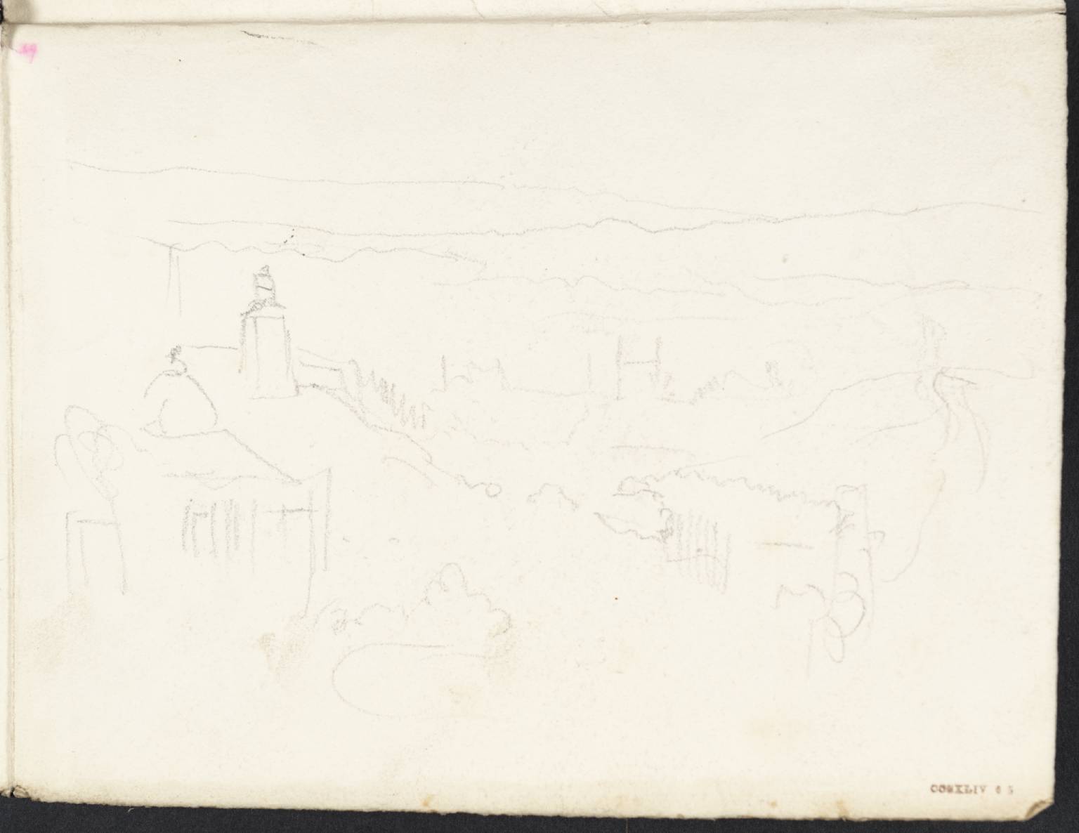 View, with Houses and Distant Hills