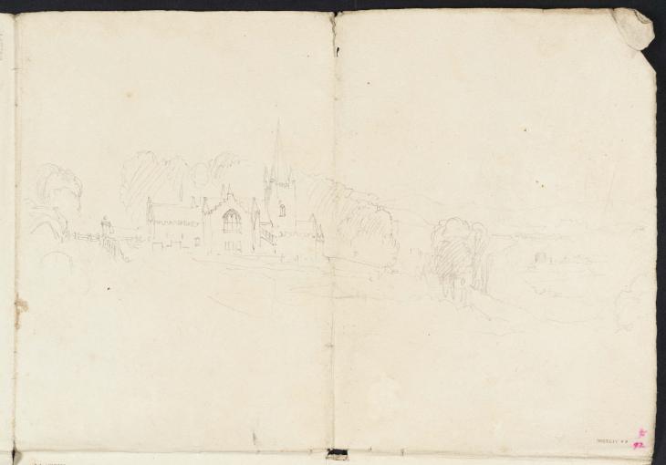 Joseph Mallord William Turner, ‘A Church among Trees, with a Distant River and Hills’ c.1820-40