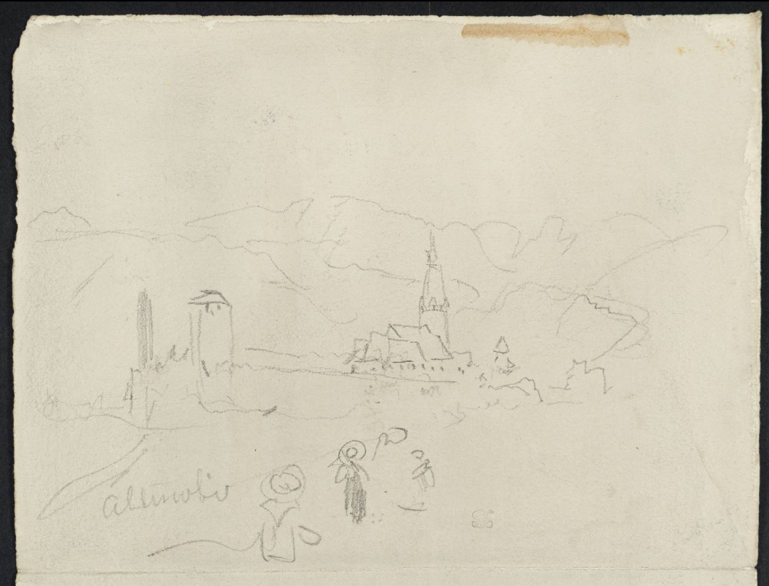 Village, with Mountains. ?Allincolá [Turner]