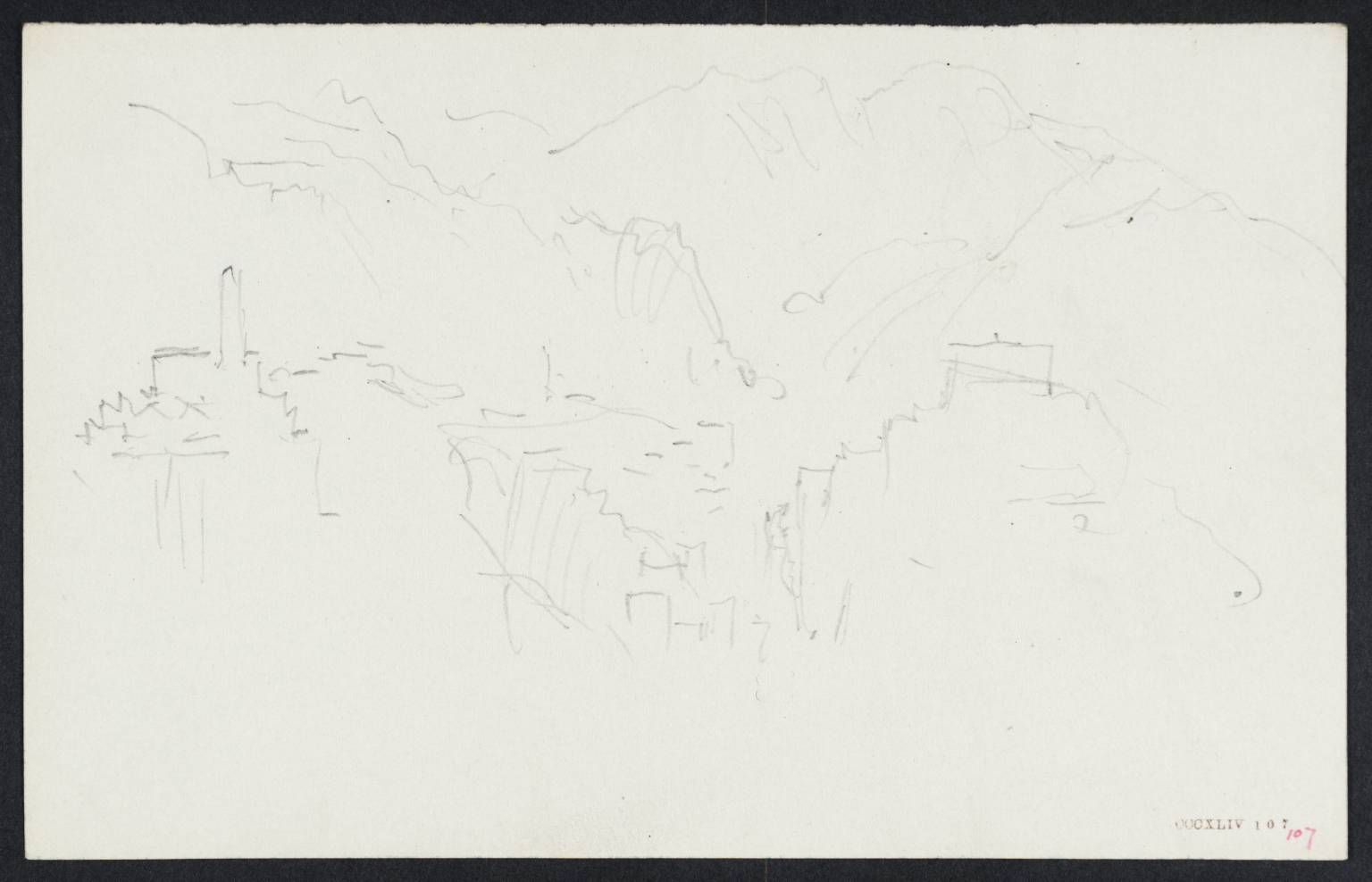 Buildings on Rocks among Mountains