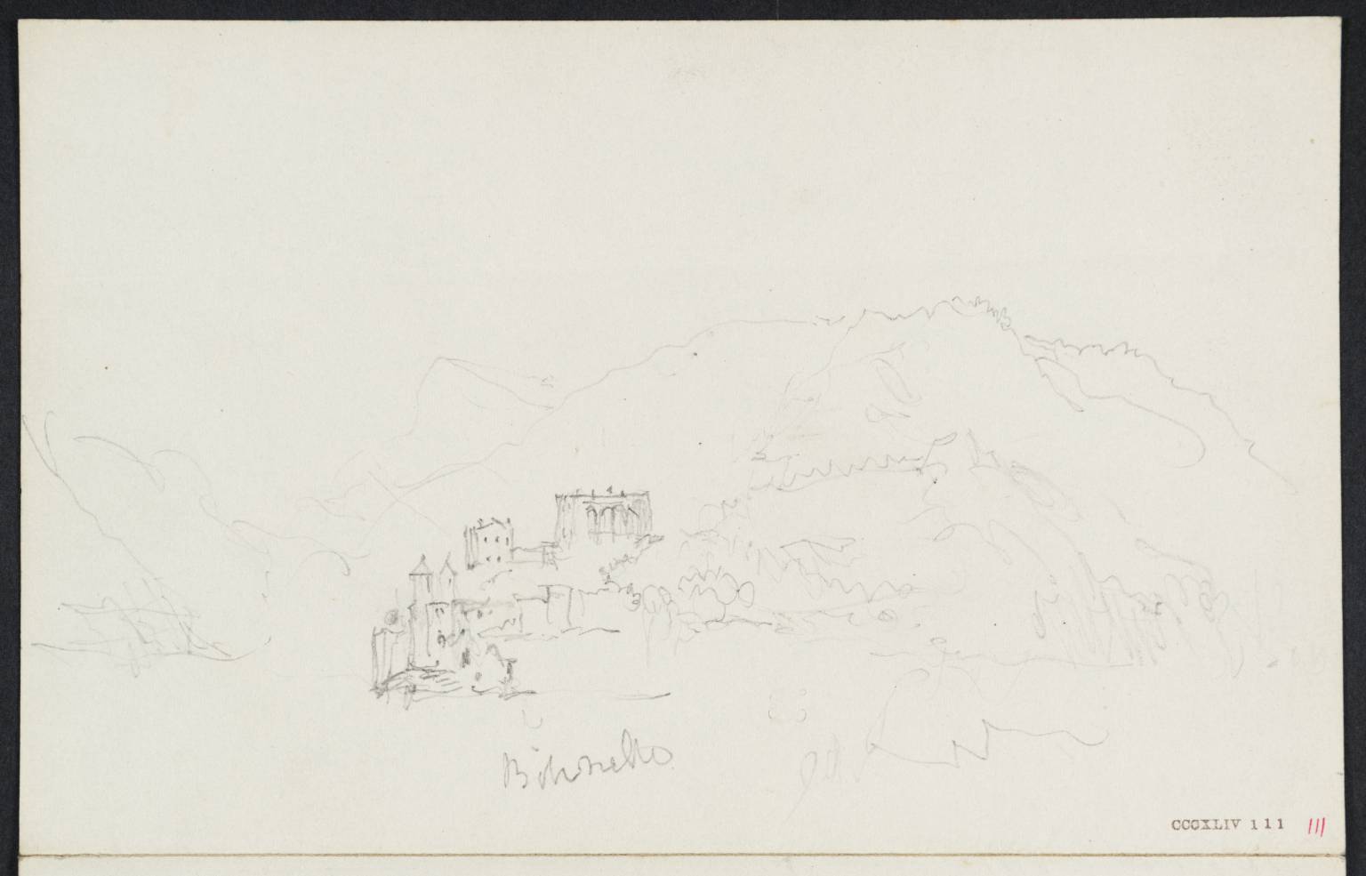 Buildings beside Lake (?Como). ?Bolinello [Turner]