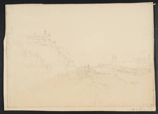 Joseph Mallord William Turner, ‘Würzburg from the Käppele, with the Marienberg and River Main beyond the Stations of the Cross’ 1840