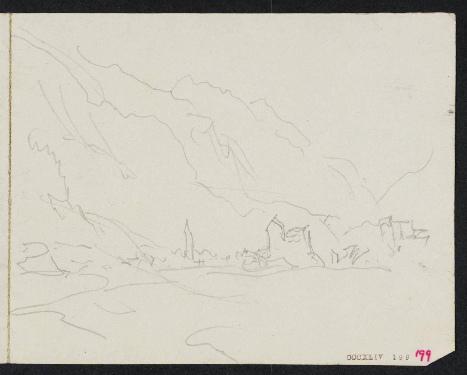 Buildings at Foot of Mountains