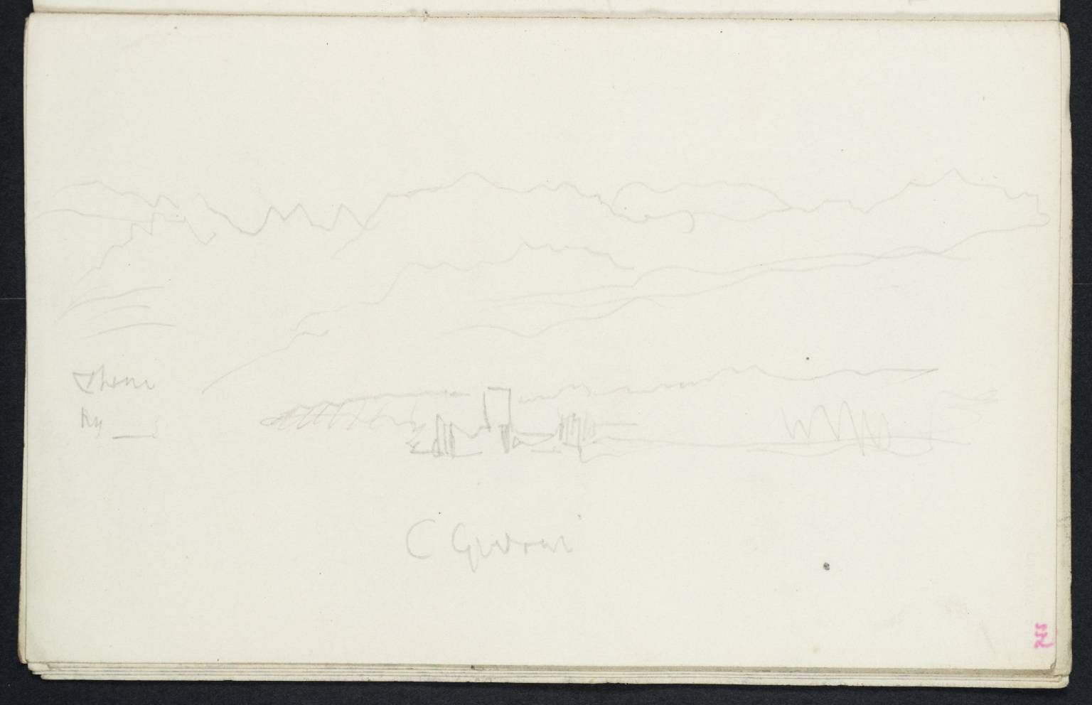 ?Lake, with Castle and Mountains