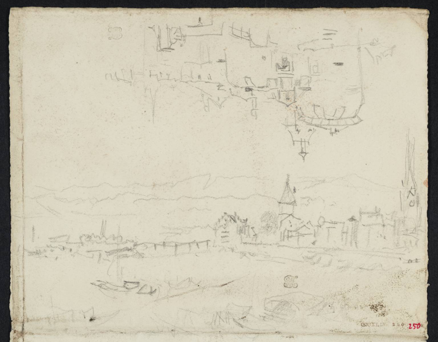 Town beside Lake. (?Zürich)