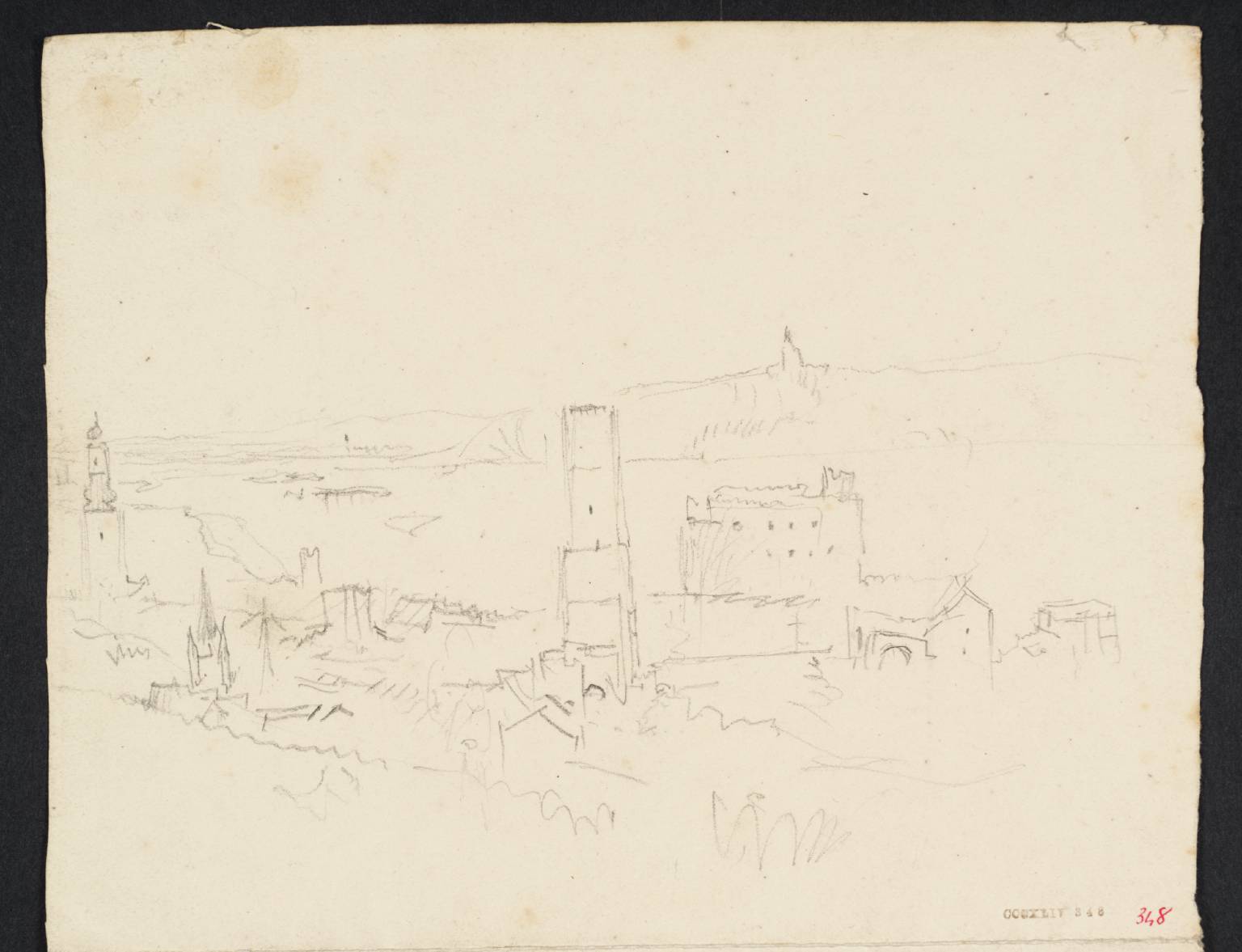 Town beside River (?the Rhine)