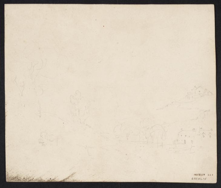 Joseph Mallord William Turner, ‘A Wooded Landscape with Houses in a Valley and on Hill’ c.1820-40