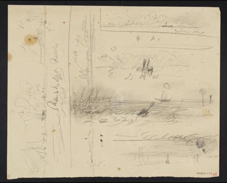 Joseph Mallord William Turner, ‘Coastal Terrain and Shipping’ c.1830-41