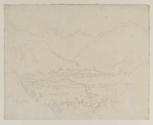 Joseph Mallord William Turner, ‘Aosta from the South, Looking over the Ponte Suaz’ 1836