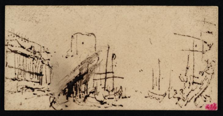 Joseph Mallord William Turner, ‘A Classical Harbour Scene with Shipping off a Tower’ c.1830-45